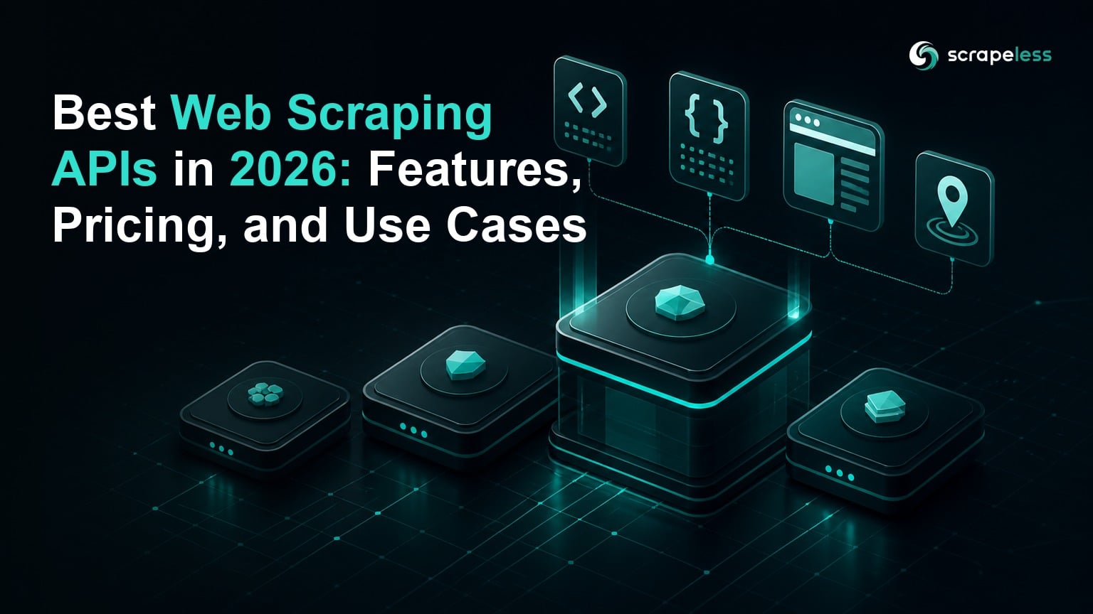 Four web scraping API platforms arranged as a ranked technology stack