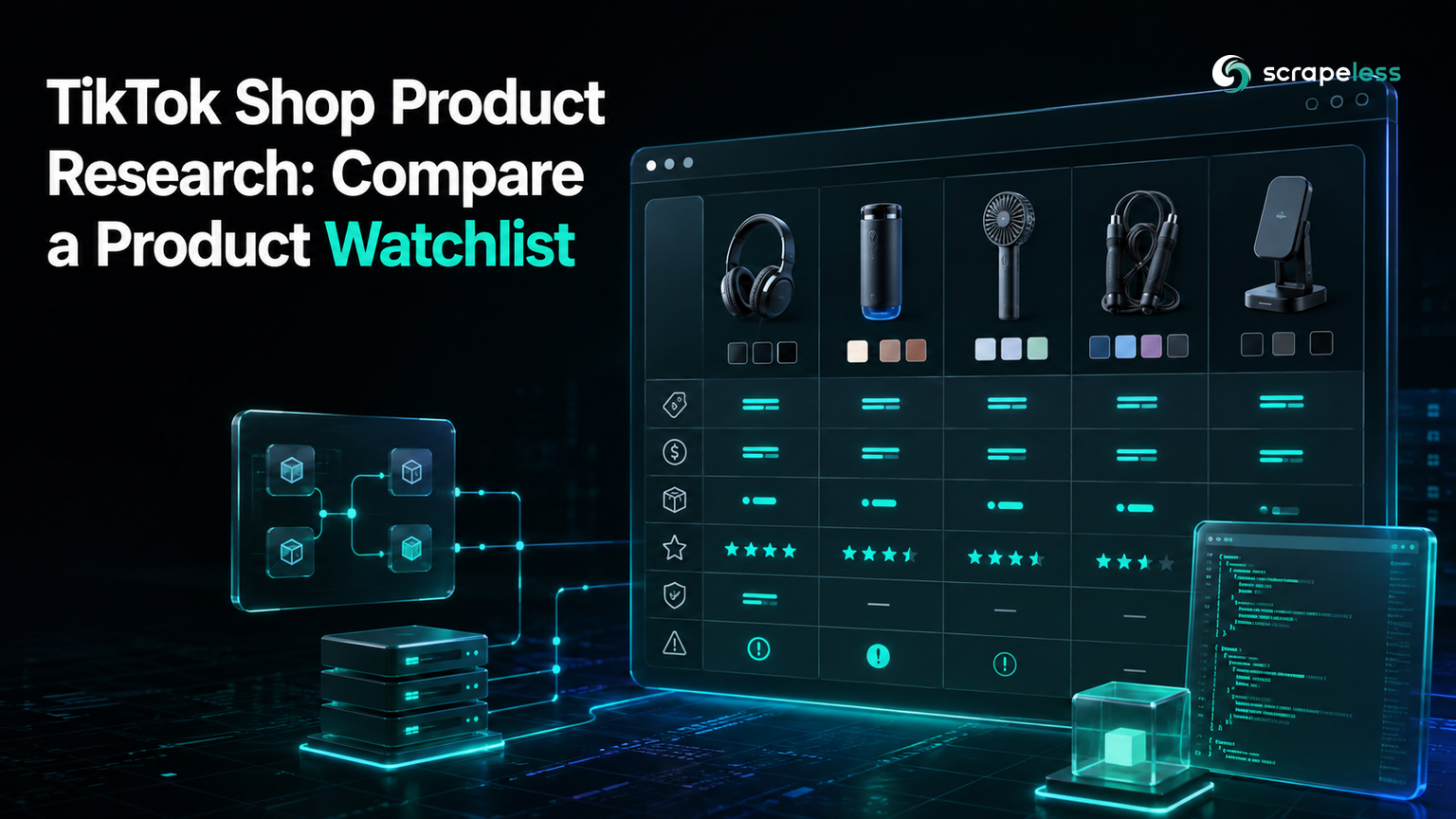 TikTok Shop product research workflow comparing a candidate product watchlist