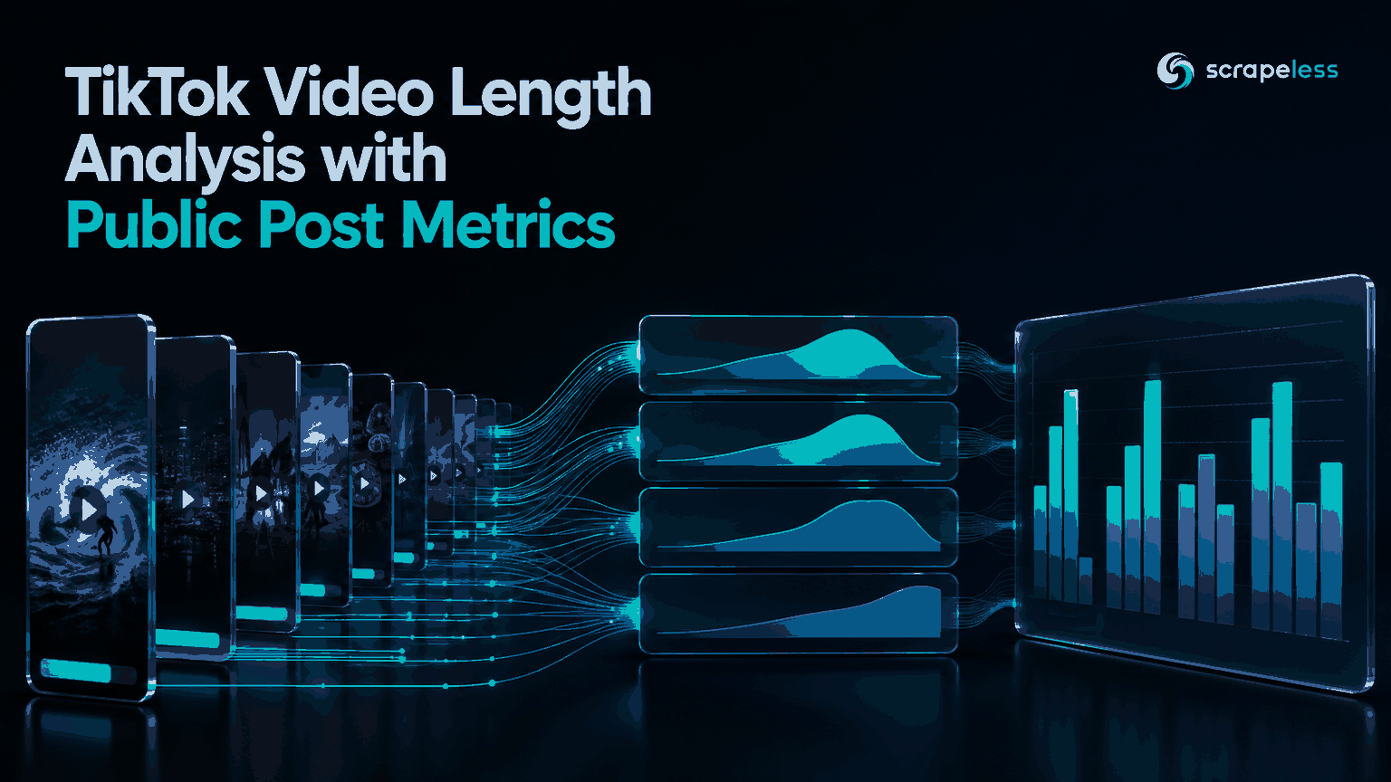 TikTok video length analysis chart with duration bands and public post metrics